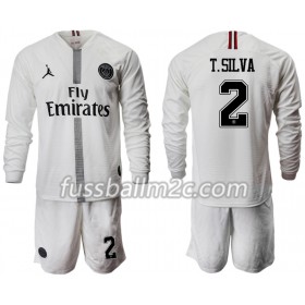 Fußballtrikots Paris Saint-Germain T.SILVA 2 Jodan Weiß Kinder Ausweich Trikotsatz 2018-2019 Langarm